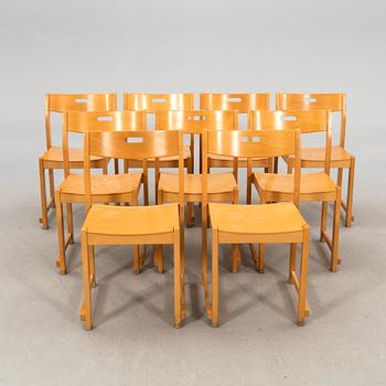 Chairs, 9 pcs "Orkesterstolen", Torkelssons mid-20th century.