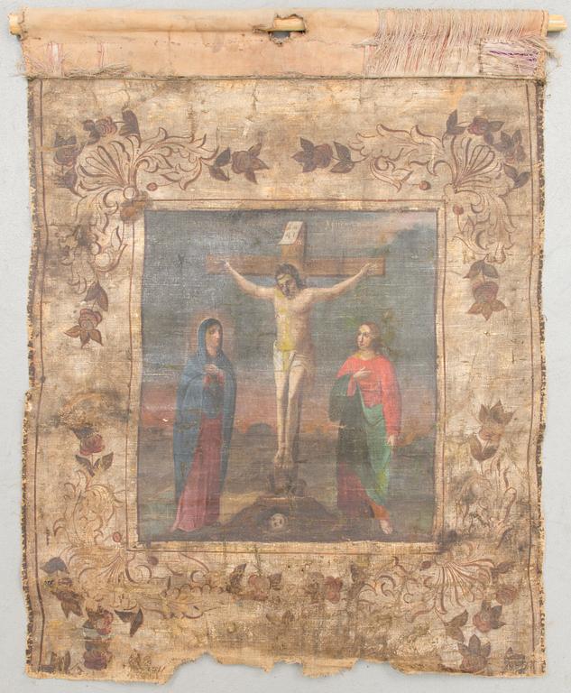 A 19th century Russian religious procession banner.