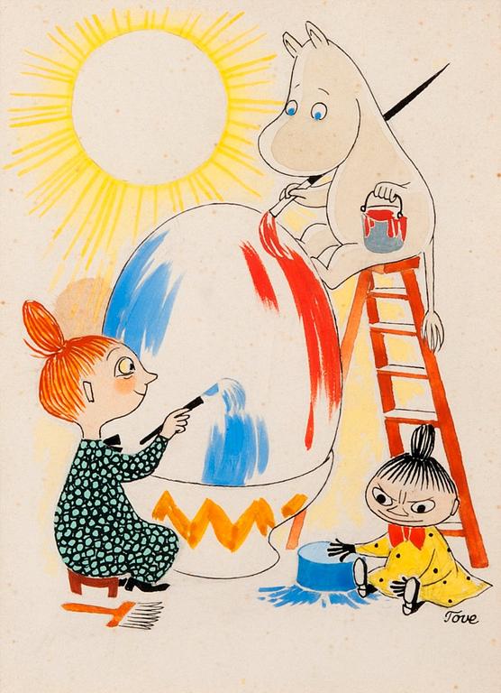 Tove Jansson, MOOMIN AND THE MYMBLE PAINT AN EASTER EGG.