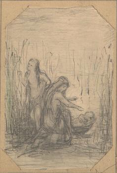 Ernst Josephson, Sketch for the Prize Subject Moses Found in the Bulrushes, 1873.