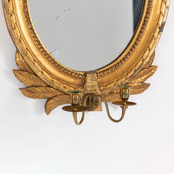 A Gustavian mirror sconce, late 18th Century.