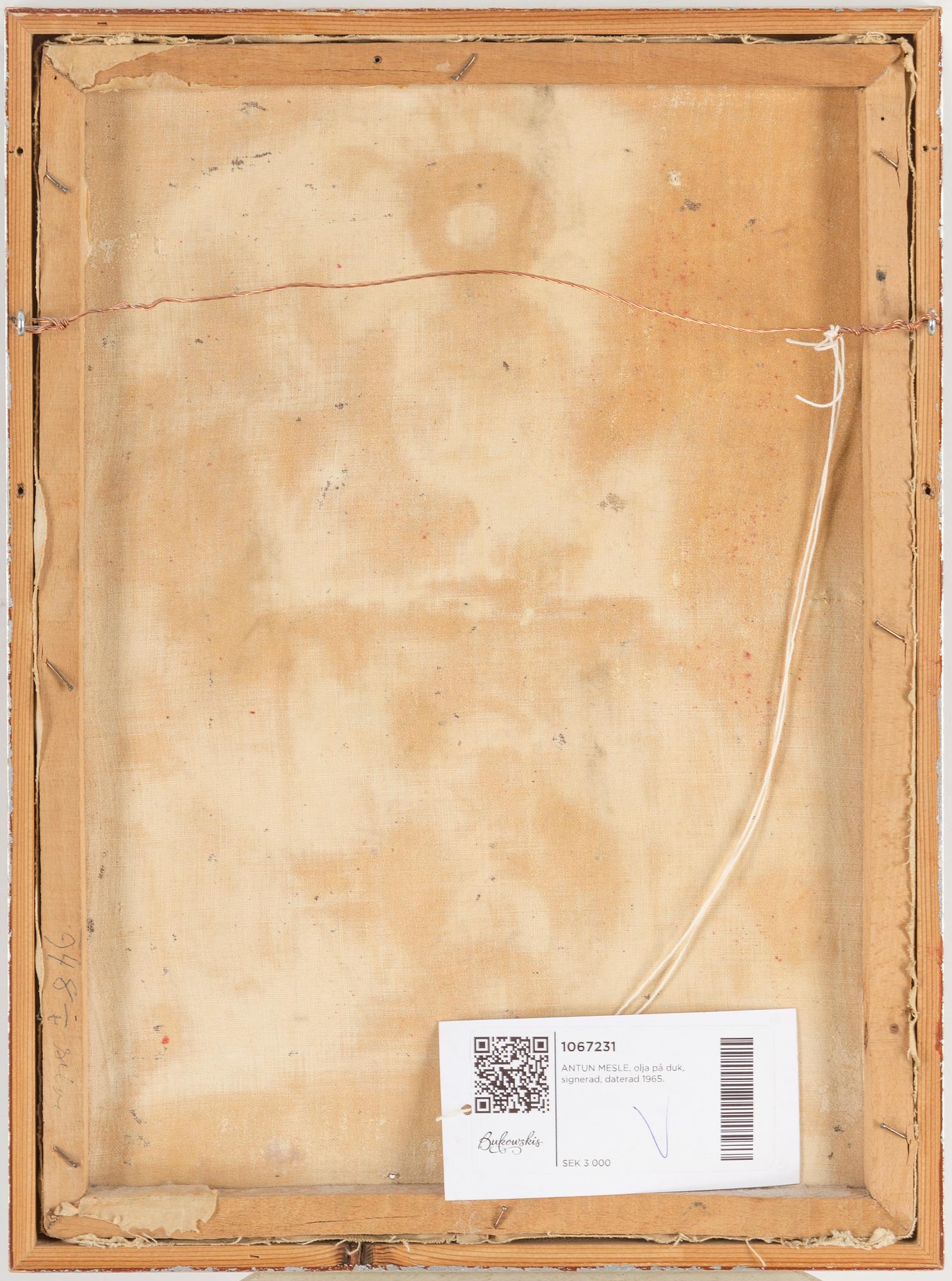 ANTUN MASLE, olja på duk, signerad, daterad 1965.