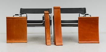 FÅTÖLJER, ett par,"Wassily", efter Marcel Breuer, 1900-talets andra hälft.