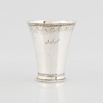 A Swedish 18th century silver beaker, mark of Carl Lemon the elder, Uppsala 1738.