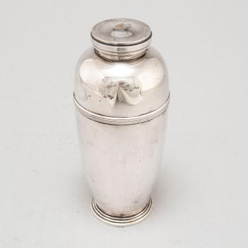 SYLVIA STAVE, coctail shaker, silver plated, CG HALLBERG, Sweden 1930's.