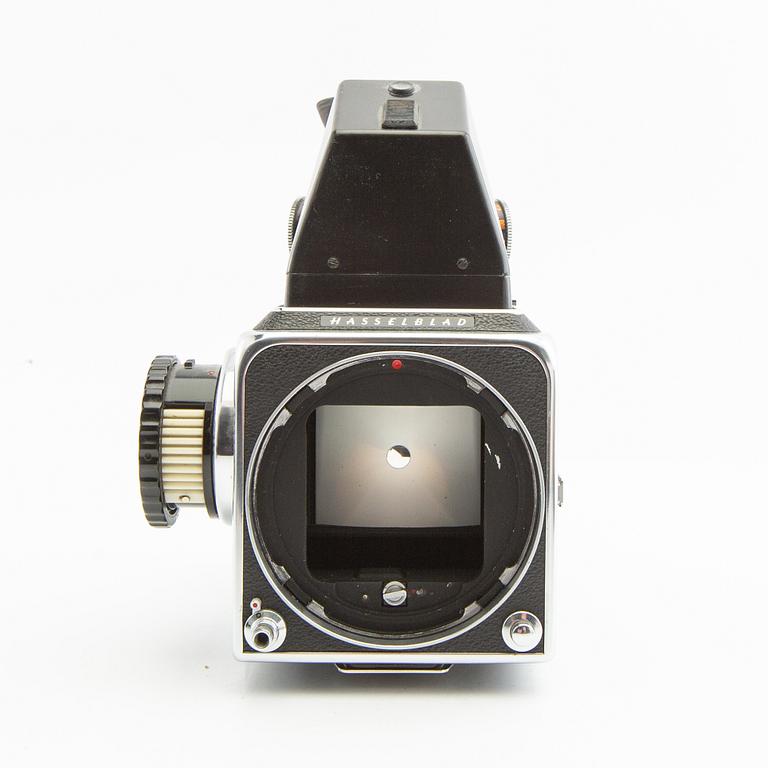 Hasselblad 500 C/M camera with lens and accessories.