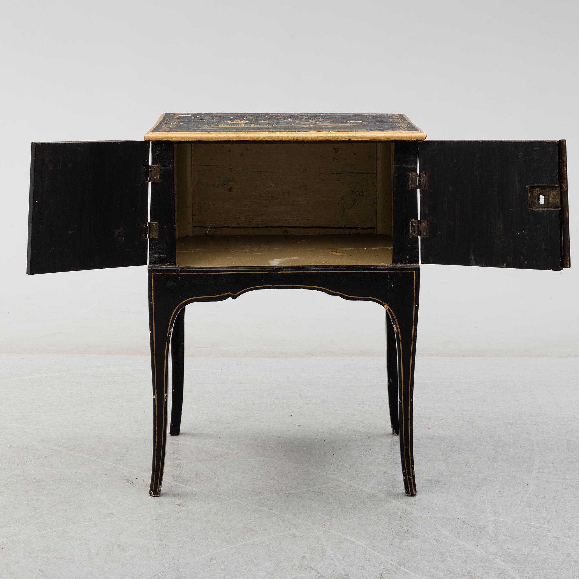 A Swedish Rococo bedside table, second half of the 18th century.