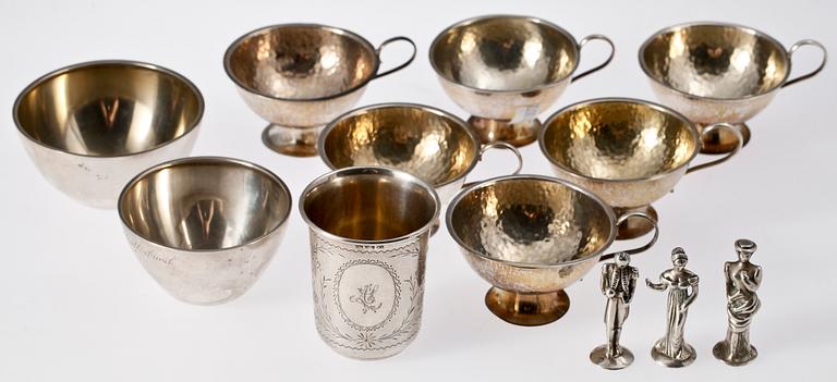 DIVERSE SILVER, 12 delar, bla GAB, Sverige, 1890-1960-tal.