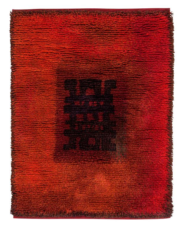 CARPET. "Loitsu" ("Trollkväde"). Knotted pile. 155,5 x 115,5 cm. Designed by Ritva Puotila.