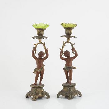 Candlesticks, a pair, first half of the 20th century.