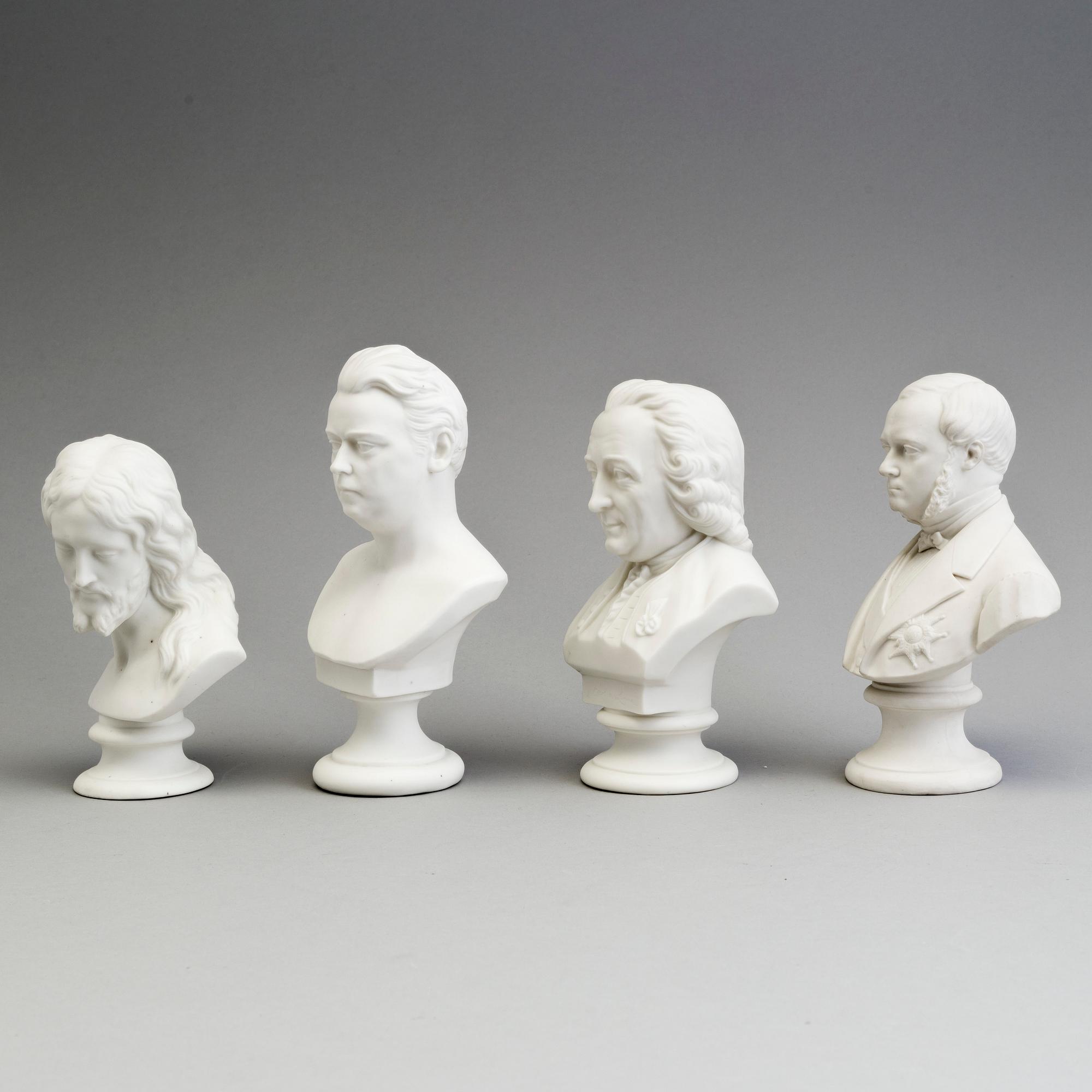 NINE PARIAN BUSTS, Gustafsberg and Rörstrand, ca 1900.