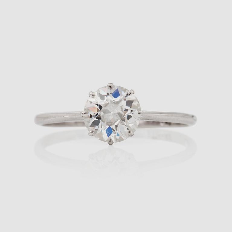 A ca 0.95 ct old-cut diamond ring. Quality circa I/SI.