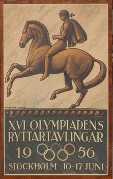 JOHN SJÖSVÄRD, litografisk affisch, märkt Esselte Sthlm 55 i trycket.