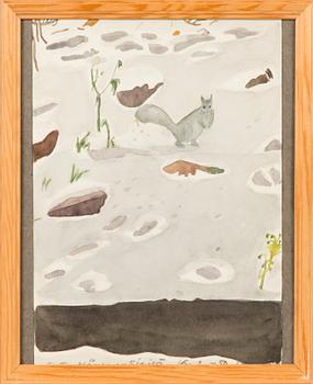 Greta Hällfors-sipilä, Orava talvimaisemassa.