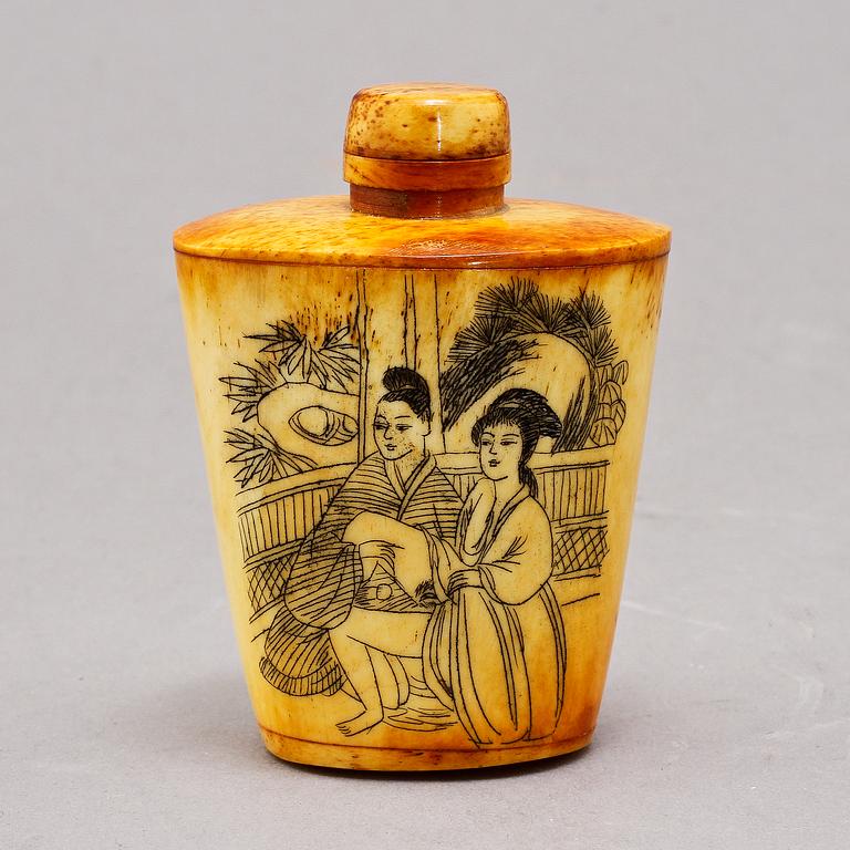 PARTI KINA, 4 delar, porslin samt ben, 1800/1900-tal.