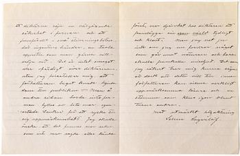 Selma Lagerlöf, signerat brev, Mårbacka, Sunne, 22/11 1914.