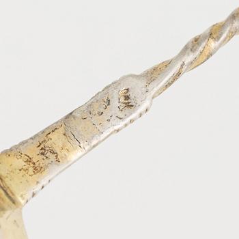 A probably Scandinavian 18th Century silver spoon, unclear makers mark.