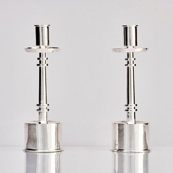 Claës Giertta, a pair of silver candlesticks, Stockholm 1965.