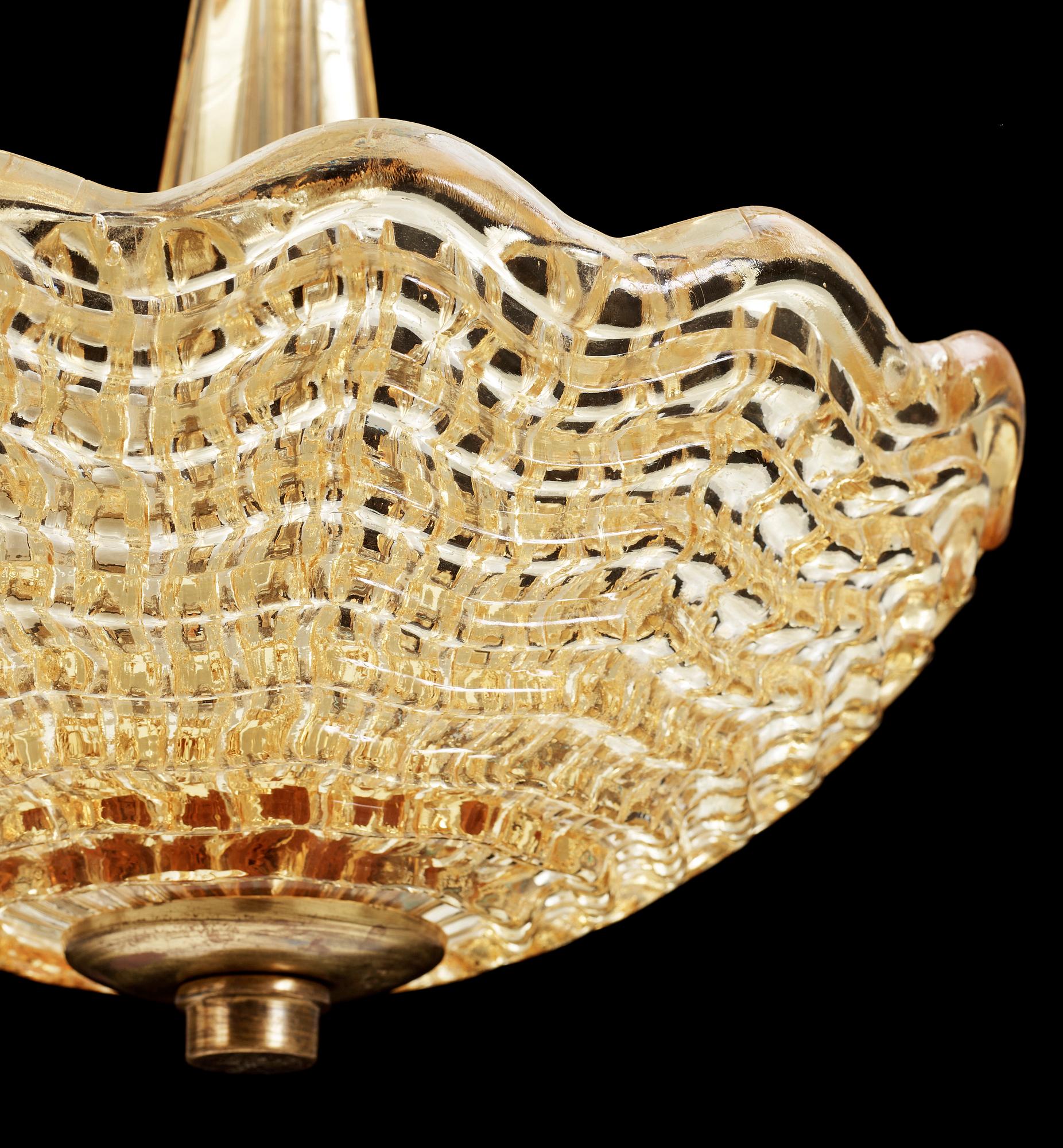 TAKLAMPA, Orrefors, omkring 1900-talets mitt. Höjd ca 56 cm.