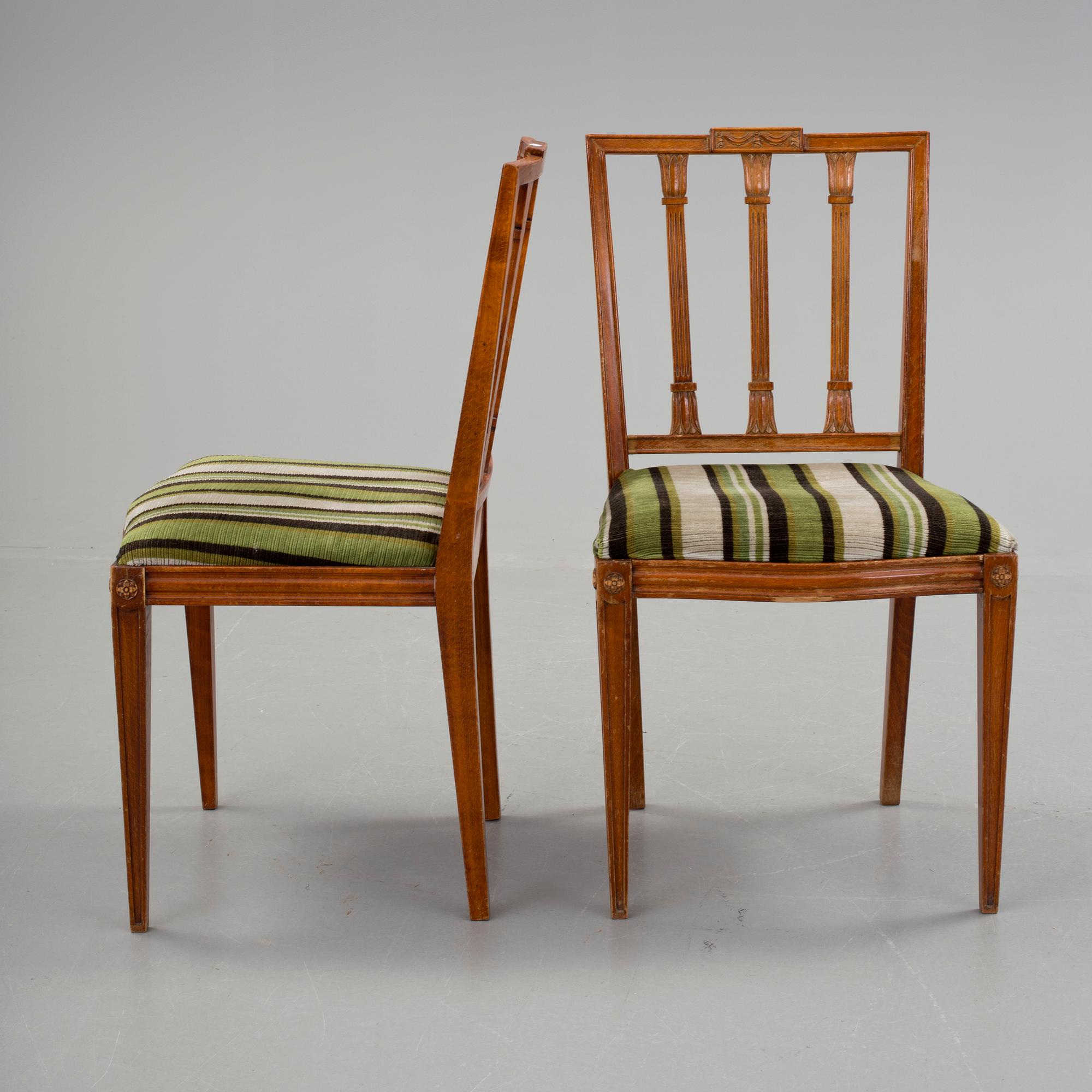 STOLAR, 8 st. Gustaviansk stil 1900-tal.