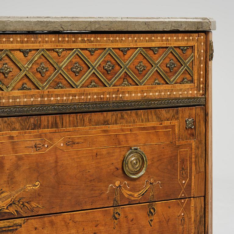 A Gustavian marquetry commode by N. P. Stenström (master in Stockholm 1782-90).