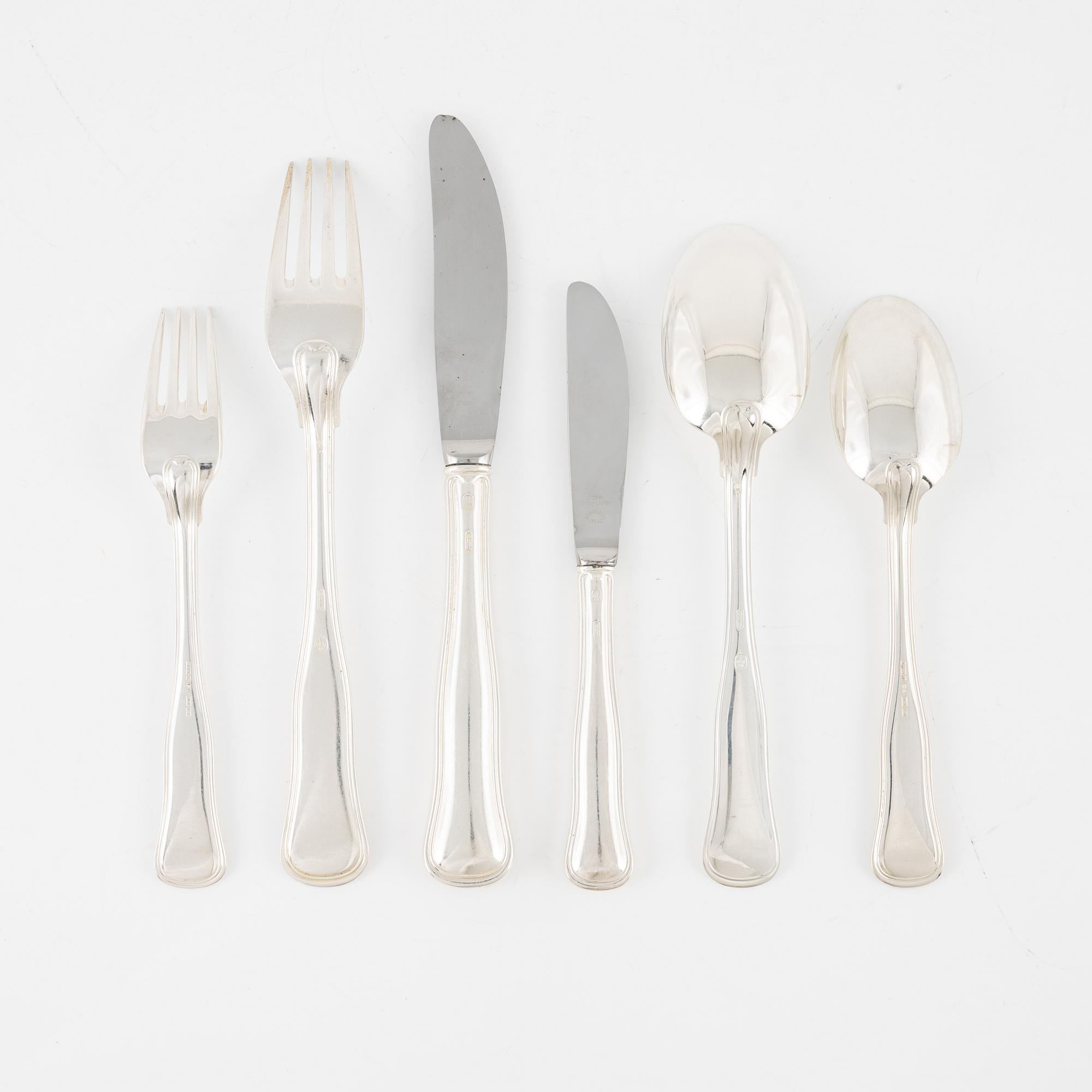 A Danish Silver Cutlery, 'Old Danish', including Cohr, Swedish import mark (71 pieces).