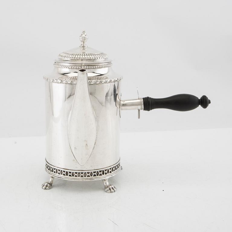 Gustaf Rehnberg coffee pot, silver, late Gustavian, Norrköping 1810.