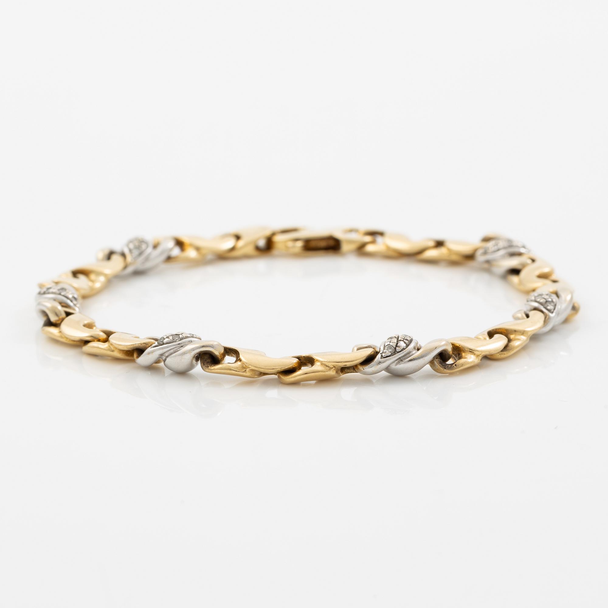 Bracelet 18K gold with diamonds.