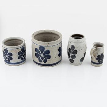 A set of 4 pieces of stoneware by Drejargruppen for Rörstrand, 1970s.