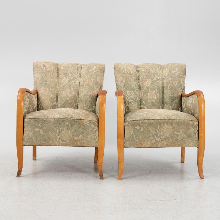 A pair of armchairs, 1930's/40's.