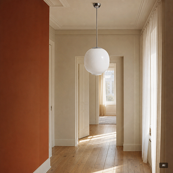 A pair of monumental pendant lamps, Zero, Pukeberg H470.