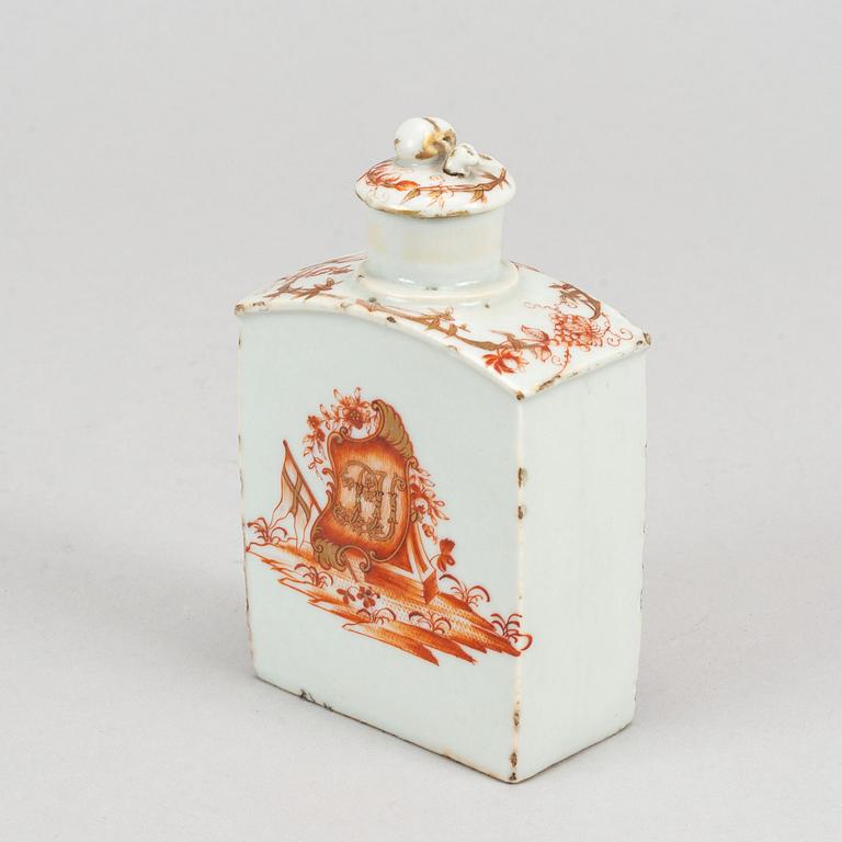Nine orange and white export porcelain service, Qing dynasty, 18th-19th century.