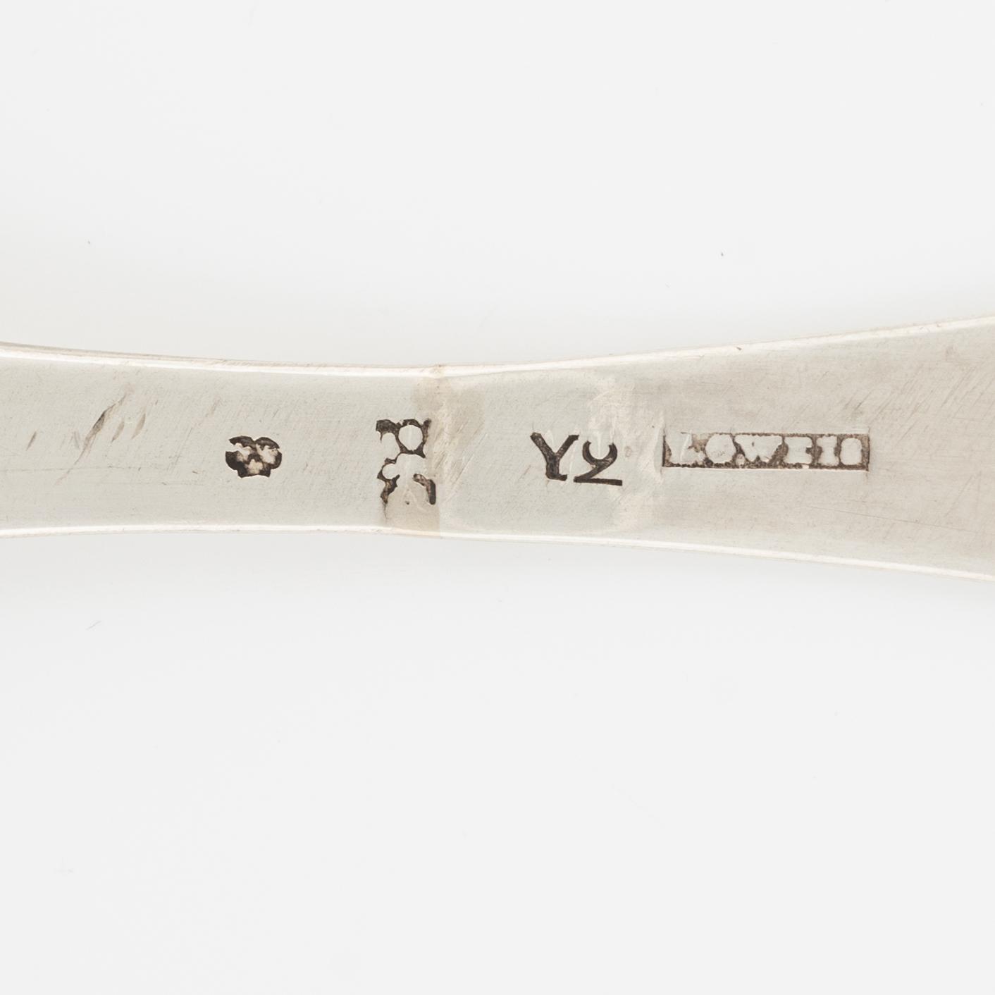 Skedar, 8 st, silver, olika mästare, 17-1800-tal.