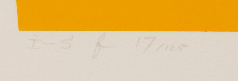 JOSEF ALBERS, väriserigrafia, signeerattu ja päivätty '70, numeroitu 17/125.