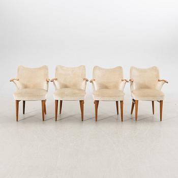 Karmstolar 4 st. Swedish Modern 1940/50-tal.