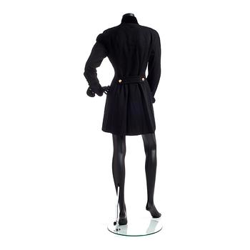 CHANEL, a black wool jacket/dress.