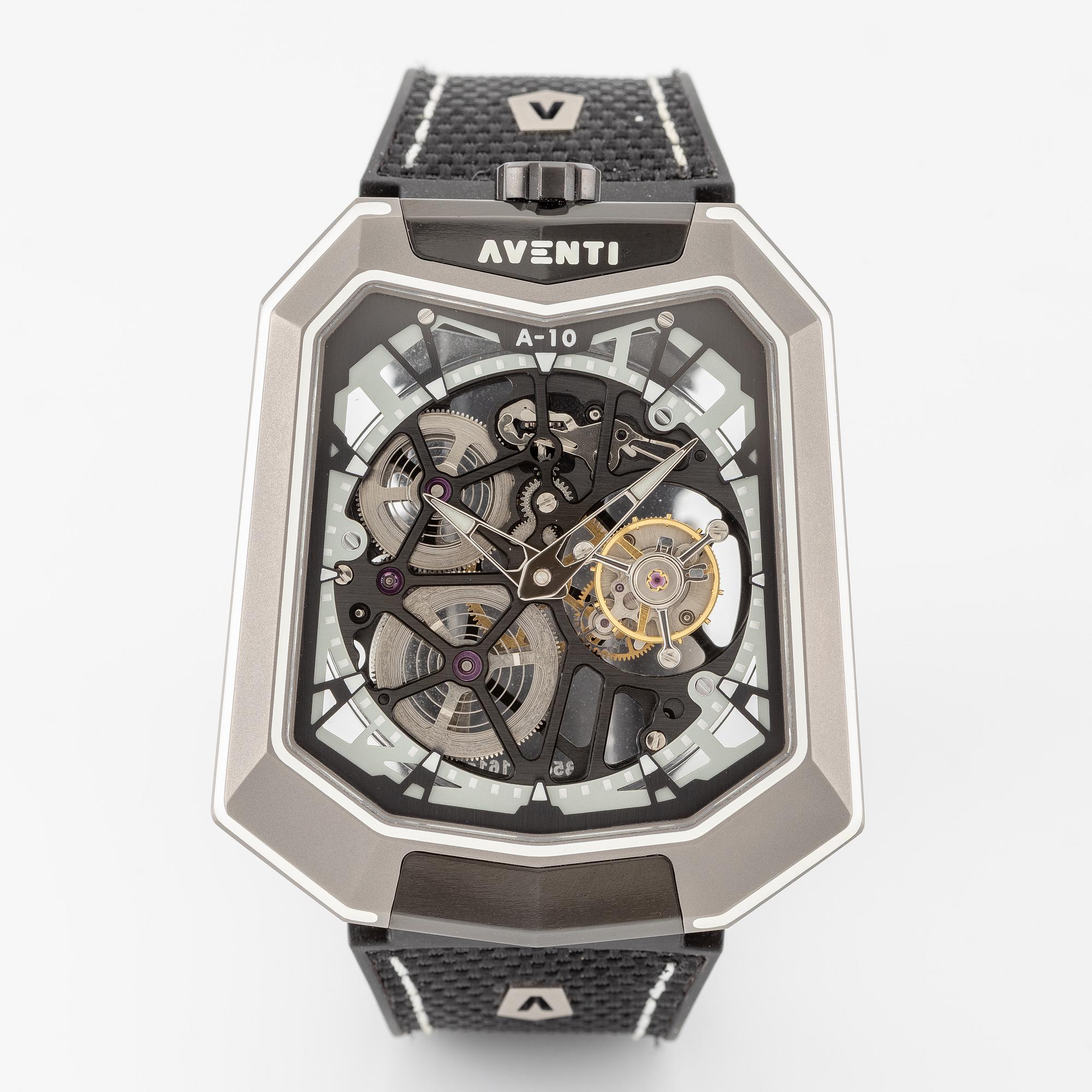 Aventi, A-10 Tourbillon, wristwatch, 48.5 x 55.5 mm.