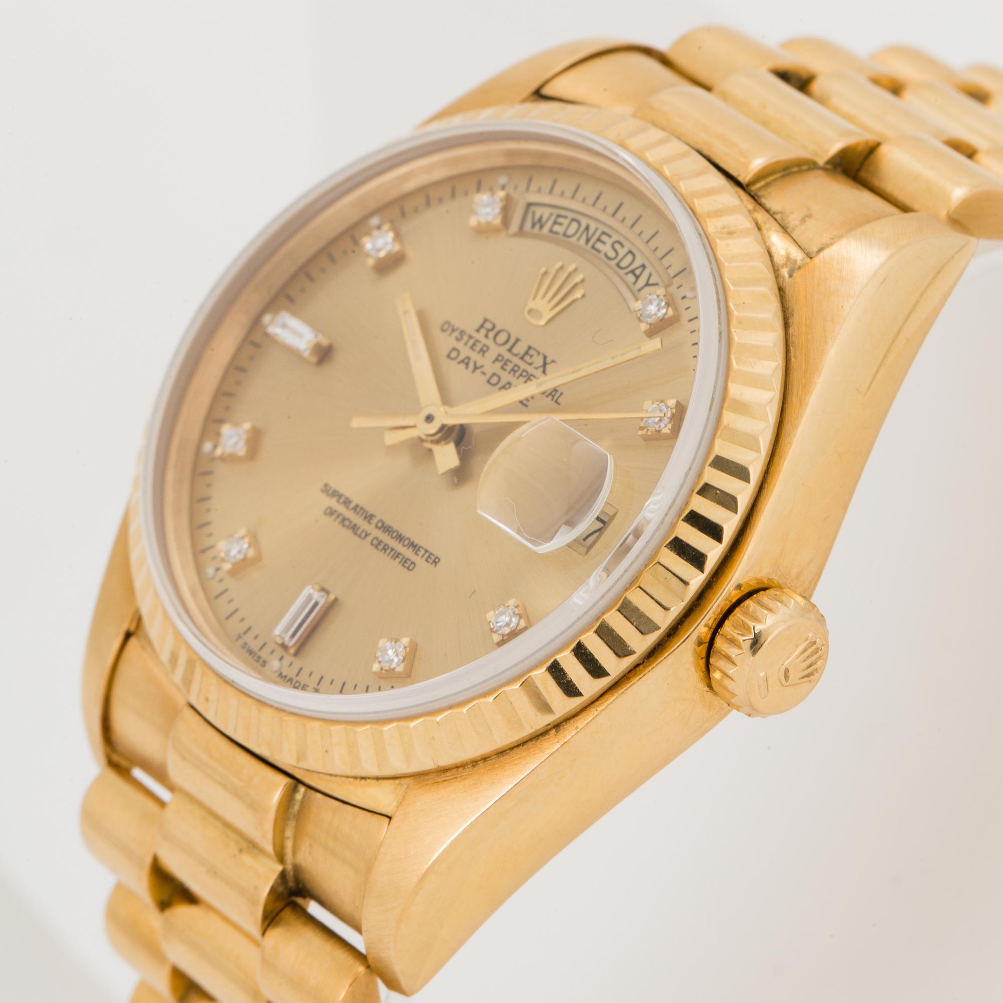 ROLEX, Oyster Perpetual, Day-Date, Chronometer, wristwatch, 36 mm,