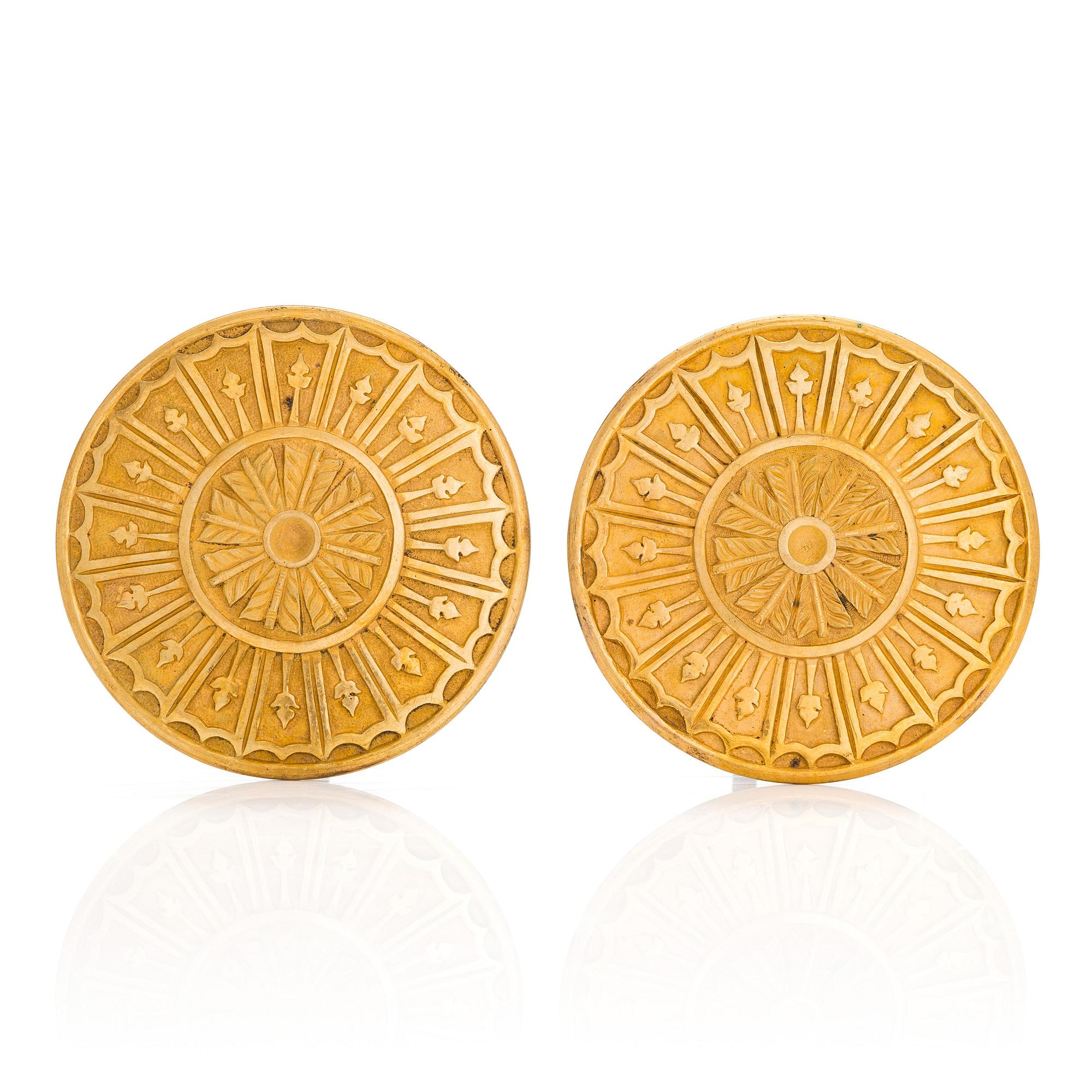 Two French Directoire curtain tie-backs from circa 1800.