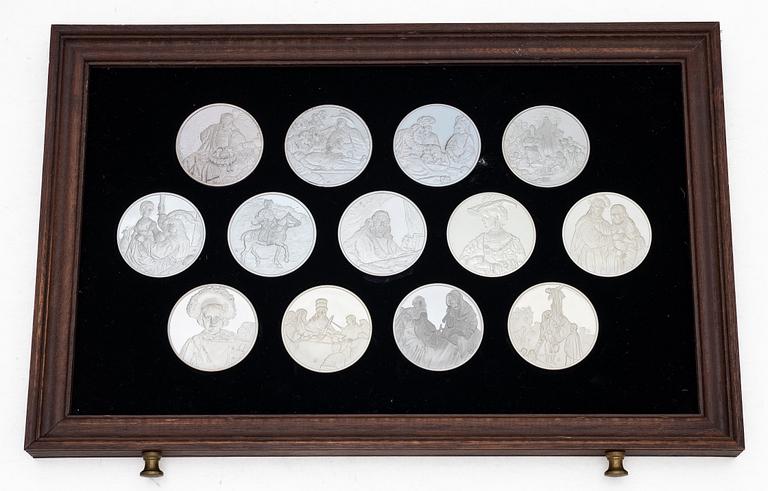 "Rembrandt in silver", 50 collector medals in sterling silver, Franklin Mint Ltd.