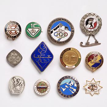 Club badges, 12 pcs, Germany, France, Czech Republic, 1869 - 1936,.