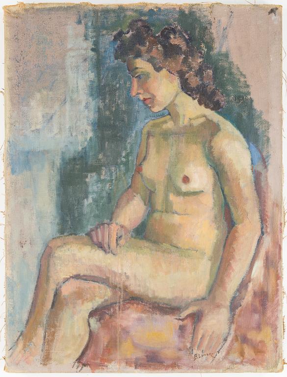 BRITT LUNDGREN, olja på duk, signerad.