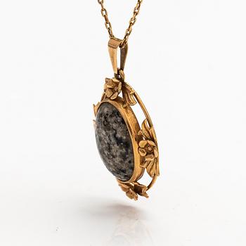 Halsband,14K guld och granit. Auran kultaseppä, Åbo.