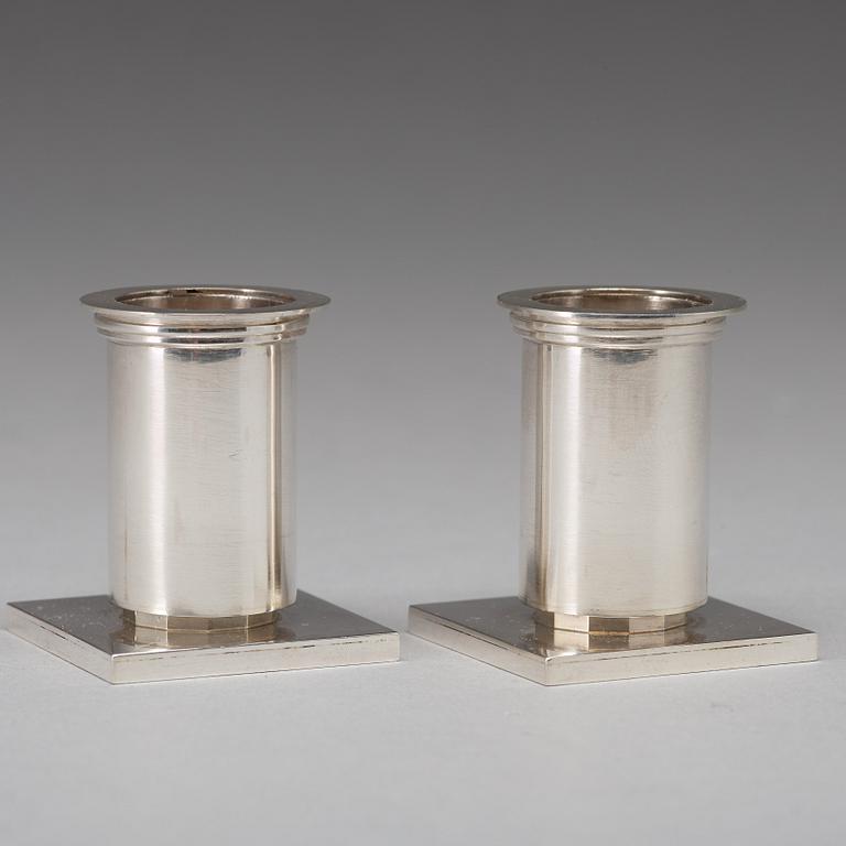 Wiwen Nilsson, a pair of candlesticks, Lund 1943, sterling.