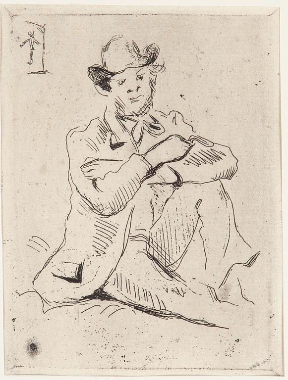 PAUL CÉZANNE, etsning, utförd 1873, état unique, postumt  avdrag.