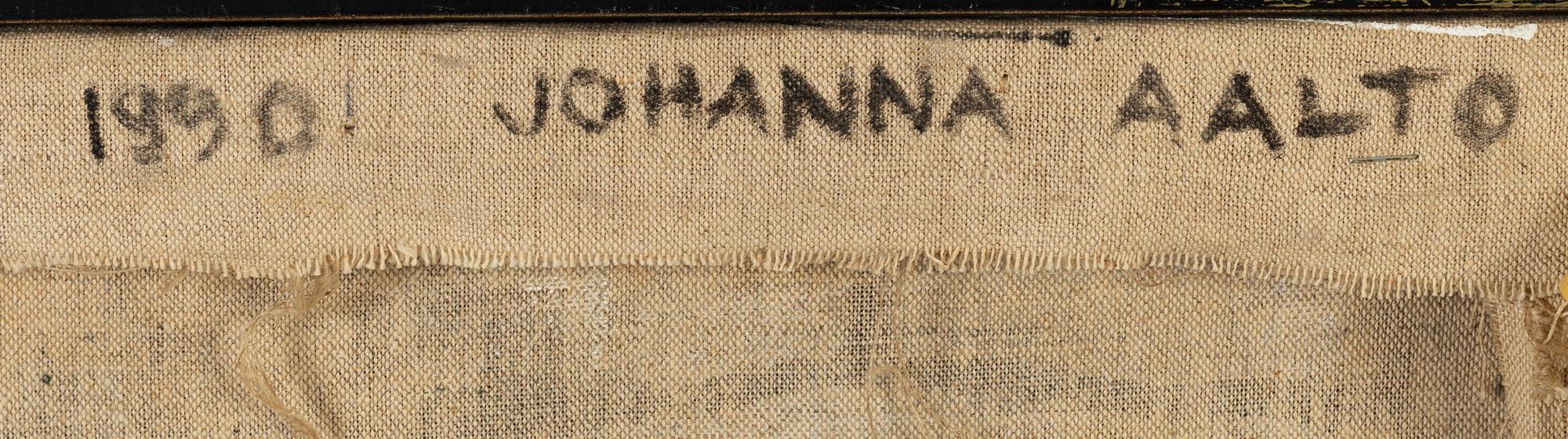 Johanna Aalto, acrylic on canvas, signed and dated 1990.