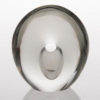 TIMO SARPANEVA, GLASSKULPTUR, 'Sittande fågel', signerad Timo Sarpaneva-Iittala 3567.