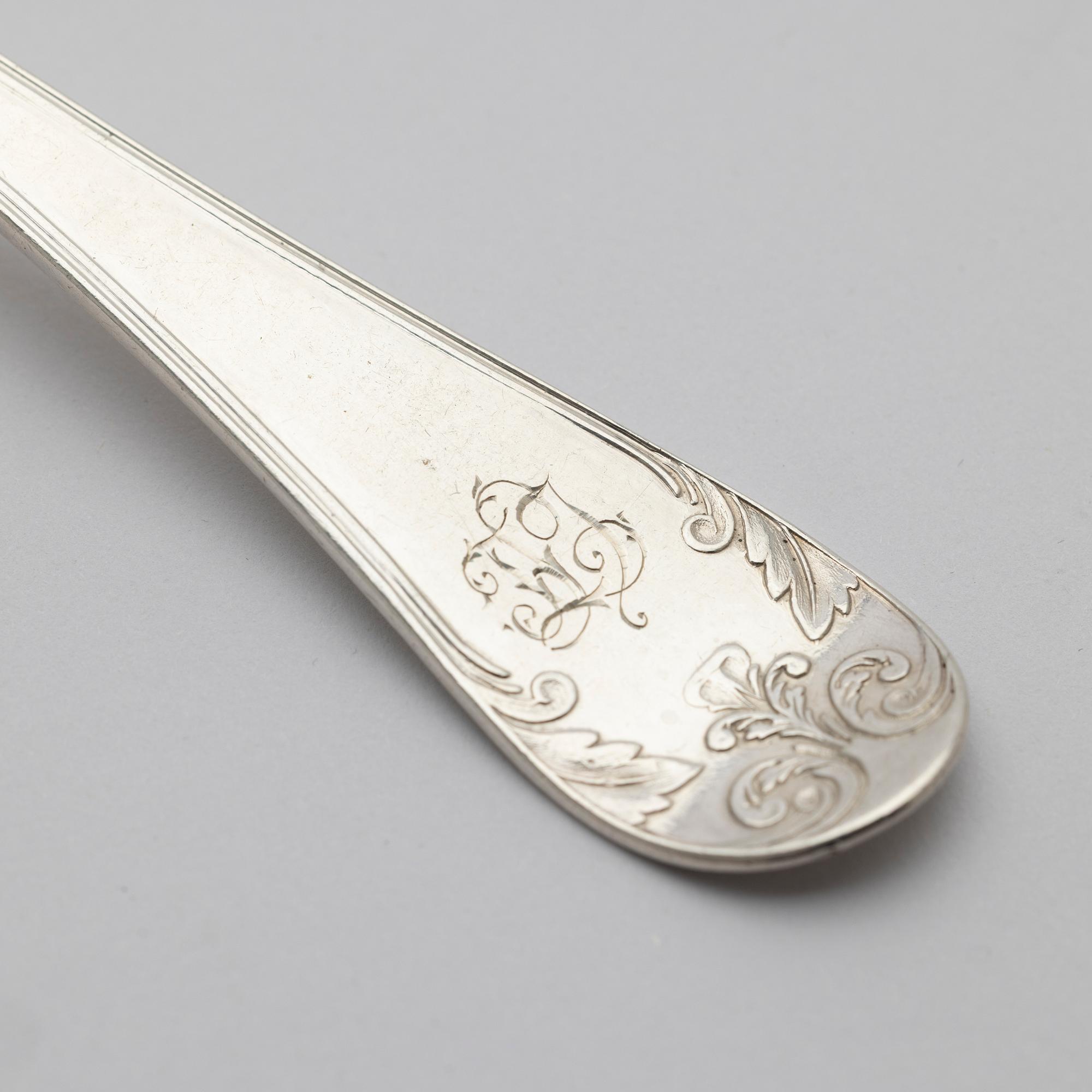 Matskedar, 10 st, silver, 1857.