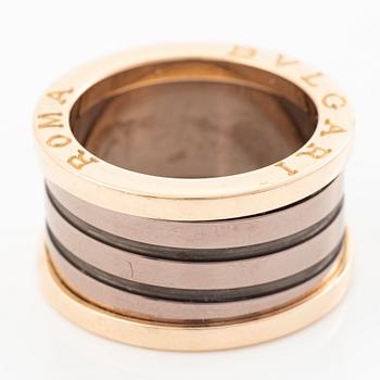 Bulgari, ring, “B.Zero1”, 18K rose gold, brown ceramic.