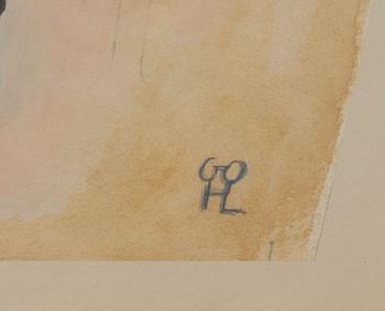 HILDING LINNQVIST, akvarell, monogramsignerad.
